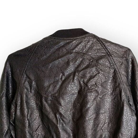 Fillmore Womens Jacket Sz Small Faux Black Leather Moto Zip Front Gorpcore Grung - Picture 9 of 15